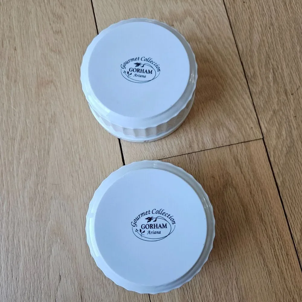 Gorham‎ Gourmet Collection-  Ariana Oven to Table Ramekin x2 171381 cottagecore